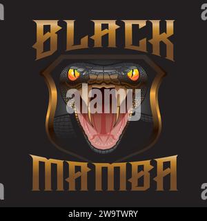 Logo Mamba Mascot nero Illustrazione Vettoriale