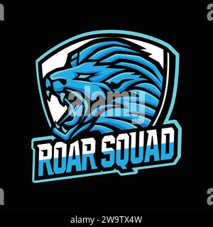 Lion Angry Roaring Mascot Logo Vector Illustrazione Vettoriale