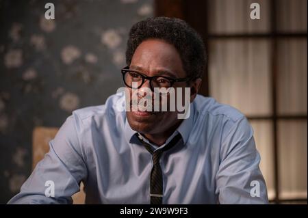 Rustin (2023) diretto da George C. Wolfe e interpretato da Colman Domingo nel ruolo di Bayard Rustin un leader per i diritti civili che affronta il razzismo e l'omofobia mentre aiuta a cambiare il corso della storia dei diritti civili orchestrando la marcia del 1963 su Washington. Fotografia pubblicitaria ***SOLO USO EDITORIALE***. Credito: BFA / David Lee / Netflix Foto Stock