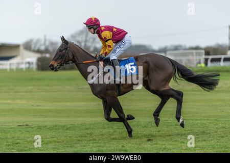 Christopher Clive, guidato da Rex Dingle e allenato da Jeremy Scott, corre a Wincanton, il 10 marzo 2022 Foto Stock