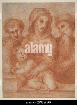 Vergine con bambino e due santi (recto); frammentario disegno di una Pietà (verso) 2006 di Domenico Puligo Foto Stock