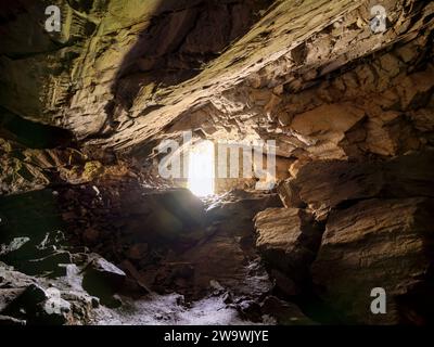 Grotta di ZAS, interno, Monte ZAS o Zeus, Isola di Naxos, Cicladi, Grecia Foto Stock