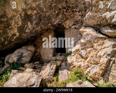 Grotta di ZAS, Monte ZAS o Zeus, Isola di Naxos, Cicladi, Grecia Foto Stock