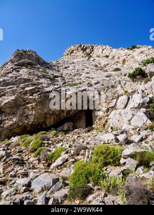 Grotta di ZAS, Monte ZAS o Zeus, Isola di Naxos, Cicladi, Grecia Foto Stock