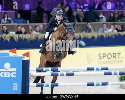 Willem Greve dei Paesi Bassi con Highway TN N.O.P. durante la Longines FEI Jumping World Cup™ presentata da BMW al Jumping Mechelen il 30 dicembre 2023, Nekkerhal, Belgio (foto di Maxime David - MXIMD Pictures) Foto Stock
