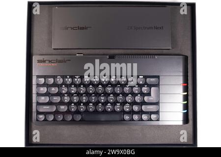 Sinclair Spectrum Next è un progetto hardware per computer che consiste nella reimplementazione del computer originale ZX Spectrum. Foto Stock