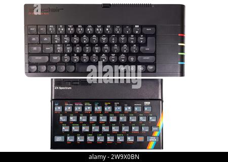 Sinclair Spectrum Next e tasto in gomma originale Sinclair Spectrum Foto Stock
