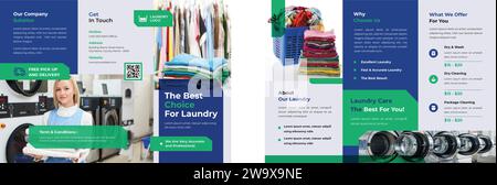 Brochure per lavanderia senza vettoriali Illustrazione Vettoriale