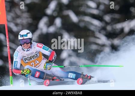 Alexander Steen Olsen (NOR) gareggia durante la Coppa del mondo di sci alpino Audi FIS, MenÕs Giant Slalom Race sulla pista Gran Risa, alta Badia il 17 dicembre, Foto Stock