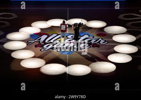 Illustrazione durante l'All-Star Game LNB 2023, partita di pallacanestro tra Team France e Team World il 30 dicembre 2023 all'Accor Arena di Parigi, Francia Foto Stock