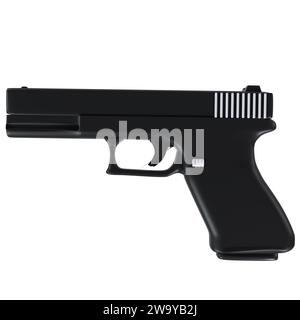 Glock isolato su sfondo bianco Foto Stock