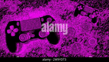 illustrazione della linea del joystick Foto Stock