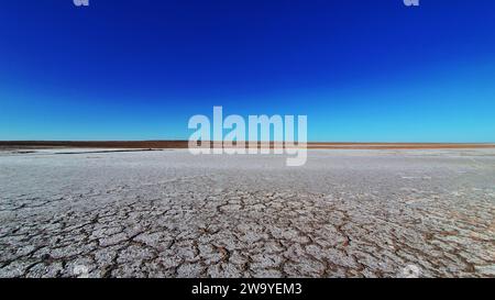 Lago secco o palude nel processo di siccità e mancanza di pioggia o umidità, un disastro naturale globale - vista aerea droni Foto Stock