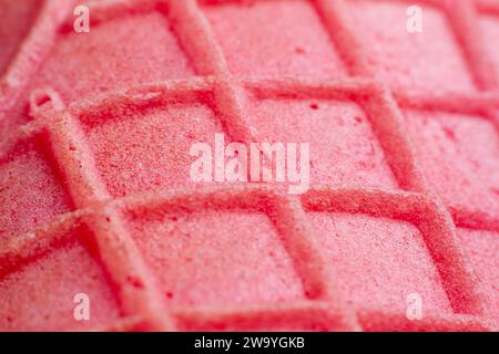 chiusura della consistenza del cono gelato rosa. " Foto Stock