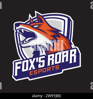 Logo Fox Esport Mascot Gaming Illustrazione Vettoriale