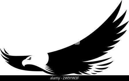 Semplice illustrazione di Flying Bald Eagle Illustrazione Vettoriale
