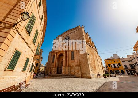 La basilica cattedrale di Ciutadella de Menorca. Ciutadella Menorca Spagna. Foto Stock