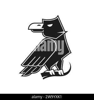 Logo Crow. Corvo isolato su sfondo bianco. Illustrazione vettoriale Illustrazione Vettoriale
