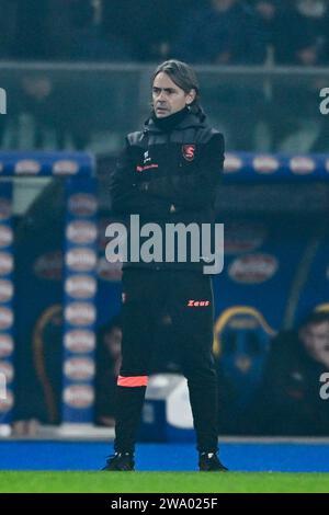 Filippo Inzaghi allenatore (Salernitana) durante la partita italiana di serie A tra Hellas Verona 0-1 Salernitana allo Stadio Marcantonio Bentegodi il 30 dicembre 2023 a Verona. (Foto di Maurizio Borsari/AFLO) Foto Stock