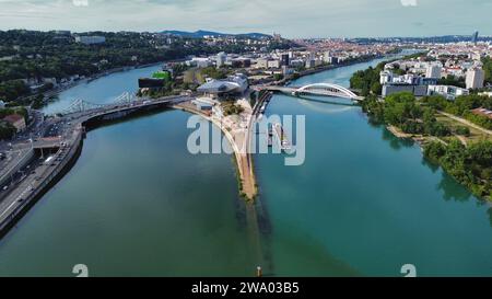 Confluenza fotografica drone Lione Francia europa Foto Stock