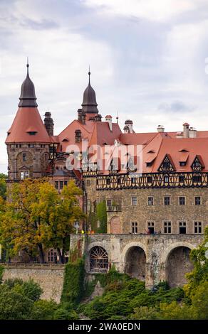 Schlesien Aussenansicht Schloss Fuerstenstein Zamek KsiÄÖÅ¼. DAS Schloss in WaÅbrzych Waldenburg ist das groesste Schloss Schlesiens. WaÅbrzych Schlesien Polen *** Slesia Vista esterna del castello di Fuerstenstein Zamek KsiÄÖÅ¼ il castello di WaÅbrzych Waldenburg è il più grande castello della Slesia WaÅbrzych Slesia Polonia Foto Stock