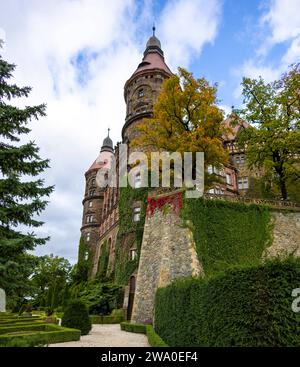 Schlesien Aussenansicht Schloss Fuerstenstein Zamek KsiÄÖÅ¼. DAS Schloss in WaÅbrzych Waldenburg ist das groesste Schloss Schlesiens. WaÅbrzych Schlesien Polen *** Slesia Vista esterna del castello di Fuerstenstein Zamek KsiÄÖÅ¼ il castello di WaÅbrzych Waldenburg è il più grande castello della Slesia WaÅbrzych Slesia Polonia Foto Stock