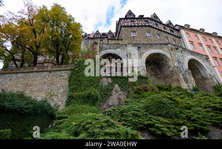 Schlesien Aussenansicht Schloss Fuerstenstein Zamek KsiÄÖÅ¼. DAS Schloss in WaÅbrzych Waldenburg ist das groesste Schloss Schlesiens. WaÅbrzych Schlesien Polen *** Slesia Vista esterna del castello di Fuerstenstein Zamek KsiÄÖÅ¼ il castello di WaÅbrzych Waldenburg è il più grande castello della Slesia WaÅbrzych Slesia Polonia Foto Stock