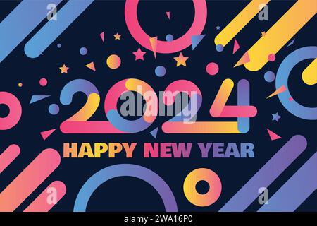 felice anno nuovo 2024 Illustrazione Vettoriale