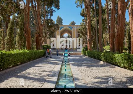 Fin Garden (Bagh-e fin), costruito nel 1590, il più antico giardino persiano esistente in Iran e sito patrimonio dell'umanità dell'UNESCO. Kashan, Iran. Foto Stock