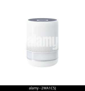 Purificatore d'aria realistico, dispositivo vettoriale 3d isolato dotato di filtri avanzati, pulisce in modo efficiente l'aria interna rimuovendo inquinanti, allergeni e impurità, promuovendo un ambiente di vita più sano Illustrazione Vettoriale