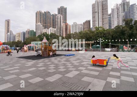 Belcher Bay Park, Kennedy Town, si trova all'estremità occidentale di Sai Wan sull'Isola di Hong Kong a Hong Kong Foto Stock