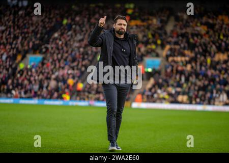 Norwich lunedì 1 gennaio 2024. Il manager del Southampton Russell Martin prima del match per lo Sky Bet Championship tra Norwich City e Southampton a Carrow Road, Norwich, lunedì 1 gennaio 2024. (Foto: David Watts | mi News) crediti: MI News & Sport /Alamy Live News Foto Stock