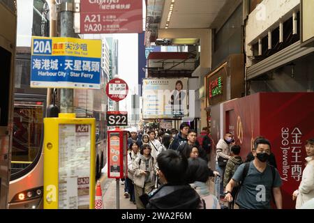 Nathan Road, Mong Kok, Kowloon, Hong Kong Foto Stock