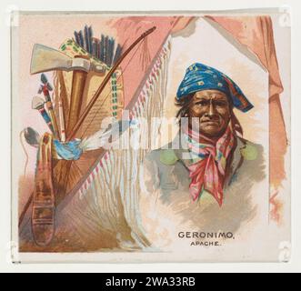 Geronimo, Apache, dalla serie American Indian Chiefs (N36) per Allen & Ginter sigarettes 1963 di Allen & Ginter Foto Stock