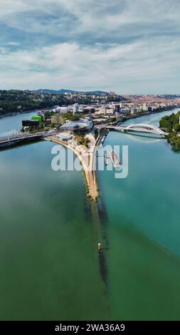 Confluenza fotografica drone Lione Francia europa Foto Stock