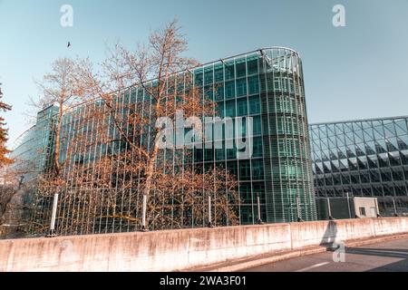 Ginevra, Svizzera - 25 marzo 2022: Edificio dell'Organizzazione meteorologica Mondiale a Ginevra, Svizzera. Foto Stock