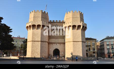 Serranos Towers Valencia Spagna Europa Foto Stock