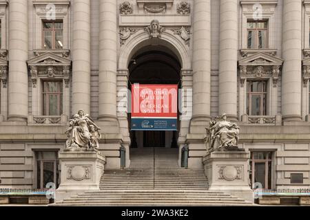 Il National Museum of the American Indian, situato all'interno della storica Alexander Hamilton U.S. Custom House, a Lower Manhattan. Foto Stock