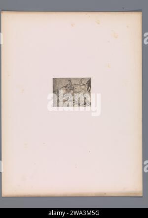 Riproduzione di una stampa di Saint Joris e del drago di Martin Schongauer, Simonau & Tooey, dopo Martin Schongauer, c. 1867 - in o prima del 1872 stampa fotomeccanica questa stampa fa parte di una copertina con 24 stampe su 24 riviste. Bruxelles (possibilmente) carta St. Giorgio e il drago: Vestito in armatura e montato su un cavallo (bianco) brandisce la sua spada (la sua lancia giace già rotta a terra); la principessa nelle vicinanze può essere mostrata in preghiera o in fuga Foto Stock