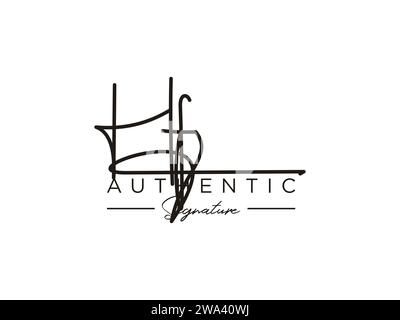 Vettore modello logo firma HF. Illustrazione Vettoriale