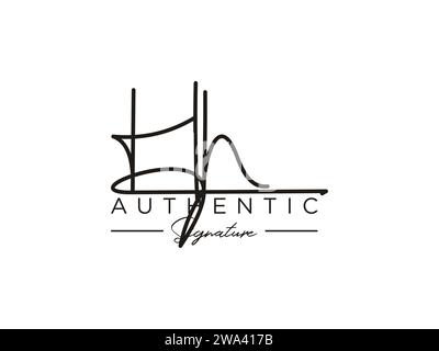 Vettore modello logo firma HH. Illustrazione Vettoriale