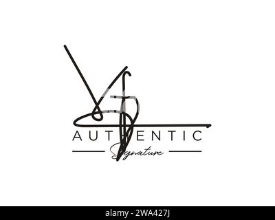Vettore modello logo firma VF. Illustrazione Vettoriale