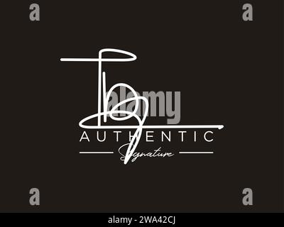 Vettore modello logo firma TB. Illustrazione Vettoriale