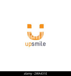 Logo Up Smile Design semplice. Icona lettera U Illustrazione Vettoriale