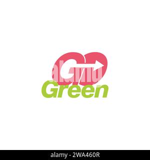 vettore decorativo colorato letter go green Illustrazione Vettoriale