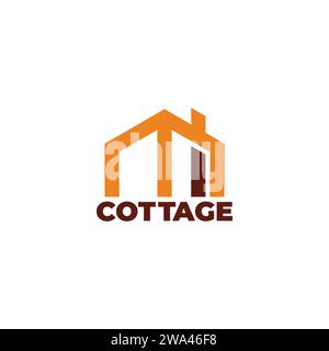 logo cottage simple home vector Illustrazione Vettoriale