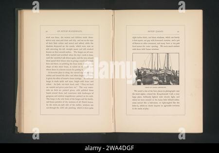 Tre Tjalken nel porto di Amsterdam, George Christopher Davies, c. 1881 - in o prima del 1886 stampa fotomeccanica porto di carta Amsterdamlondon. Barca a vela, barca a vela Amsterdam Foto Stock