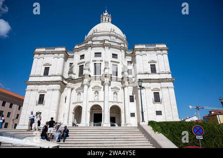 Pantheon di Lisbona, vista dell'edificio Panteao Nacional (chiesa di Santa Engracia) nel quartiere della città vecchia di Alfama di Lisbona, Portogallo, originariamente una chiesa, Foto Stock