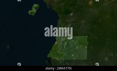 Guinea Equatoriale evidenziata su una mappa satellitare a bassa risoluzione Foto Stock