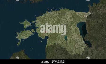 Estonia evidenziata su una mappa satellitare ad alta risoluzione Foto Stock
